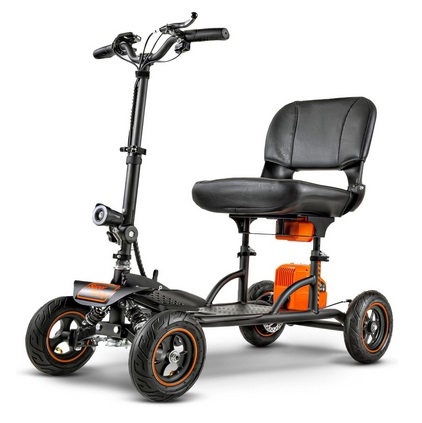 SuperHandy Mobility Scooter Explorer – 4 Wheels, 500W Brushless Motor, 48V-2Ah/4Ah Battery, 350LBS Capacity, 6.25mph Top Speed, Lightweight Aluminum 50lb Frame