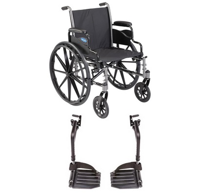 Invacare Tracer SX5 Wheelchair for Adults Everyday Folding 22 Inch Seat Footrests & Desk Arms