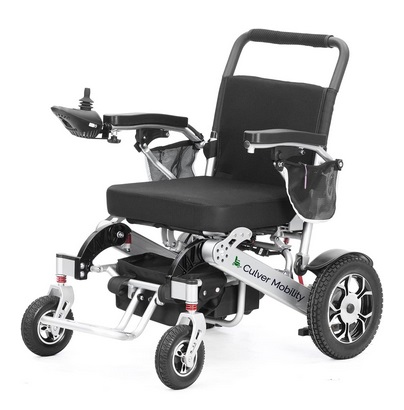 Culver Mobility Wolf Electric Wheelchair for Adults, All Terrain Lightweight Foldable Wheelchairs XL,Power Motorized Electric Wheel Chair, Comfortable Remote Control Mobility Aid (Wolf Remote)