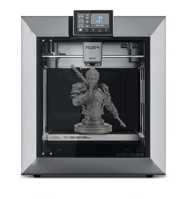 QIDI TECH PLUS 4 3D Printer, 600mm/S, 370℃ High-temp Printing,65℃ Active Heated Chamber,305*305*280mm, 5in Touchscreen, 1080P Camera, Multi-metal Composite Nozzle, Dual-layer Insulation, Supports Multi-color System, Remote Control, Klipper V0.12.0