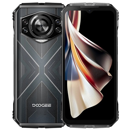 DOOGEE S Cyber 20GB 256GB 10800mAh 50MP 6.58 inch 90Hz IPS Screen Android 14 NFC Unisoc T606 Octa Core IP68 IP69K Waterproof 4G Rugged Smartphone - Black Red