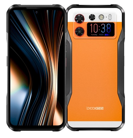 DOOGEE V20S 5G Innovative Rear Display Dimensity 6020 32GB 256GB 50MP Triple Camera 24MP Night Vision Camera 6.43 Inch 2K FHD+ AMOLED Screen 6000mAh NFC IP68 IP69K Waterproof Octa Core Rugged Smartphone - Orange