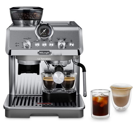 De\'Longhi La Specialista Arte Evo EC9255.M, Espresso Pump Coffee Machine with Cold Brew Function, with Professional Milk Frothing Nozzle, Sensor Grinding Technology, Includes Barista Kit, 1450W, Metal