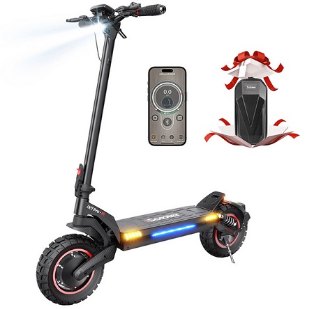 iScooter ix7pro Electric Scooter 15.6Ah 48V 2000W Motor 10in Folding Moped Electric Scooter 70-80KM Mileage Electric Scooter Max Load 150Kg - Black