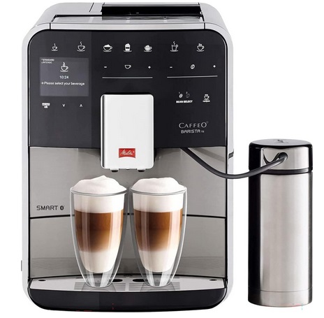 Melitta Bean to Cup Coffee Machine, Barista TS SMART Model F86/0-100, Bluetooth connectivity, Melitta Connect App, Whisper Grinder (Quiet Mark), Stainless Steel