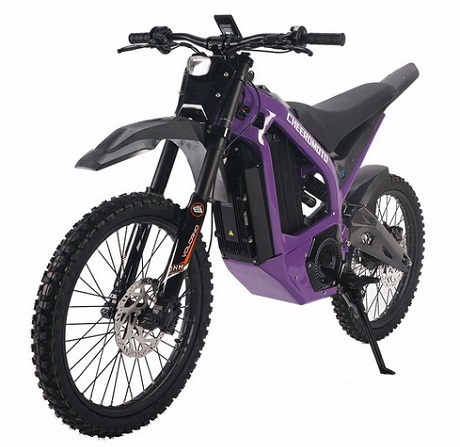 Cheerdmoto Sunron QD-EM2.0 Electric Dirt Bike 72V 30AH 3000W Electric Bicycle 70/100-19 Tire 85KM Mileage Range Max Load 150KG - Purple