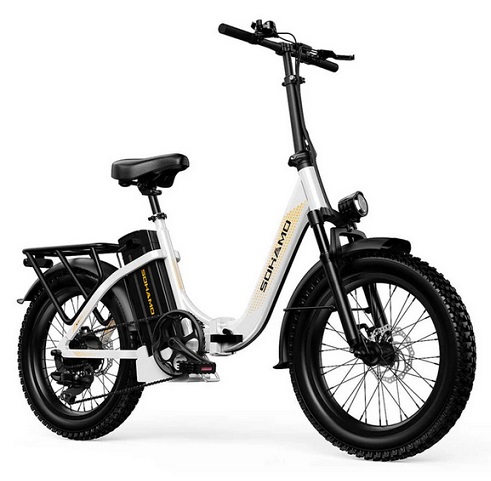 SOHAMO S3-15Ah 48V 15Ah 750W 20*3.0 Inch Electric Folding Bicycle 40-60KM Mileage Range Max Load 140KG