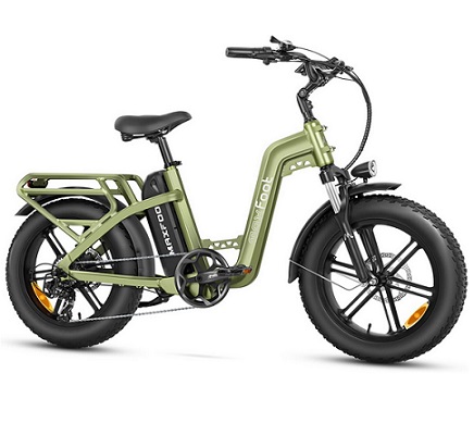 MAXFOOT MF21 Electric Bike 750W Motor 20x4.0 Fat Tire for AdultsOlive 48V 20Ah Battery 85 miles Range