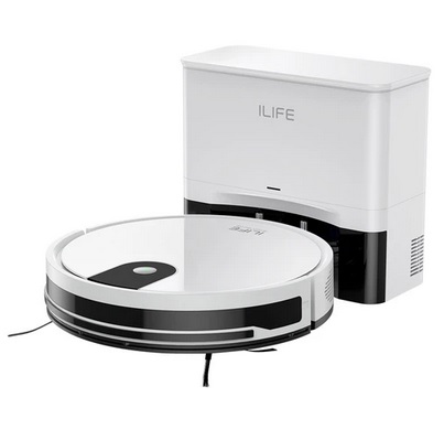 ILIFE G9 Pro Robot Vacuum Cleaner with Self-Emptying Station, 2-in-1 Vacuum and Mop, 3000Pa Suction, 100mins Runtime, 2.5L Dust Bag, Support Alexa/Google Home, Ideal for Pet Hair, Carpets and Hard Floors - White