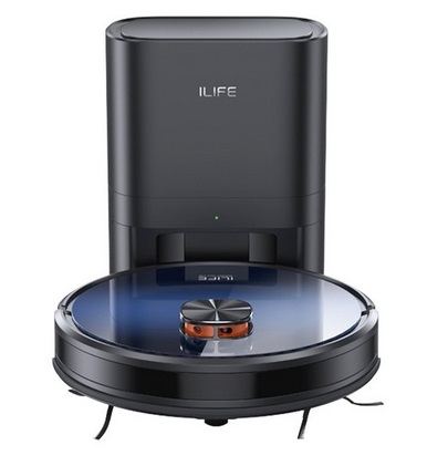 ILIFE T10s Robot Vacuum Cleaner, 2 in 1 Vacuum and Mop, Self-Emptying Station, 3000Pa Suction, 2.5L Dust Bag, LDS Navigation, 150 mins Runtime, Save up to 5 Maps, App & Voice Control - Gradient Blue