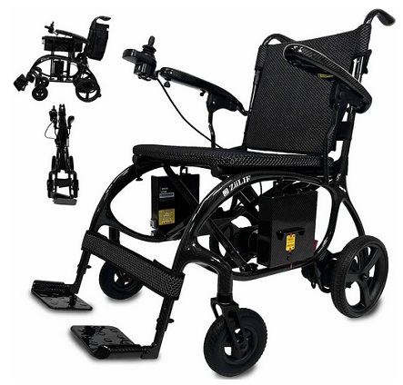 ZiiLIF X New 100% Carbon Fiber Ultra Lightweight (27.9 lbs) Electric Wheelchair, Foldable with 2 Batteries, Long Distance 20 Miles Airlines Approved