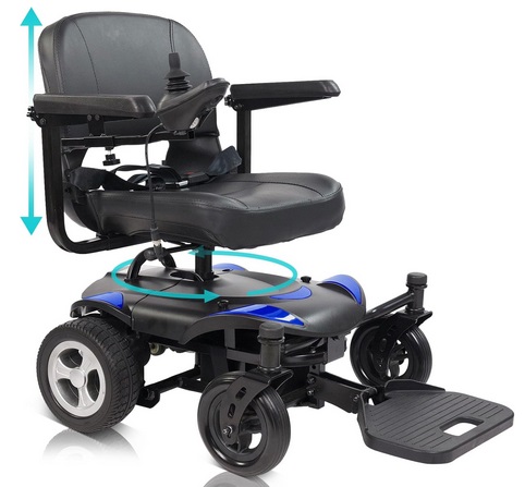 Vive Model C Mobility Electric Wheelchair for Adults - Premium Power Wheel Chair for Seniors, Elderly - Motorized Mobility Scooter Alternative - TSA Approved, Ultra Comfortable & Adjustable