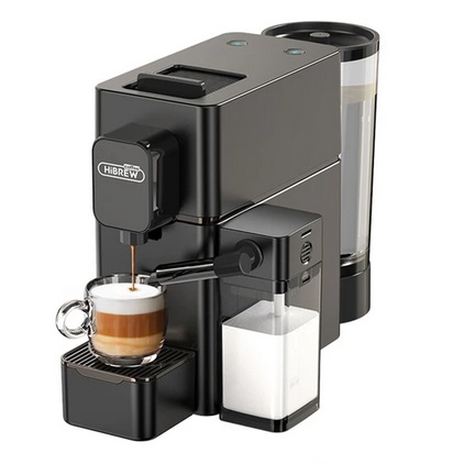 HiBREW H15 Nes Capsule Coffee Machine, 20 Bar High-pressure Extraction, Removable Milk Tank, Adjustable Temperature & Capacity