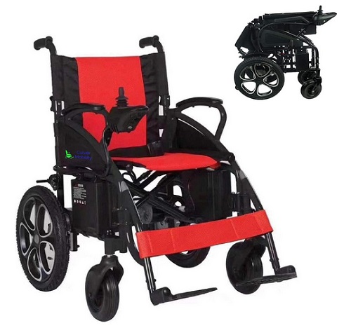 Alton Mobility ARTEMIS Foldable Lightweight Electric Wheelchairs 265lbs 500W 13Miles - Red