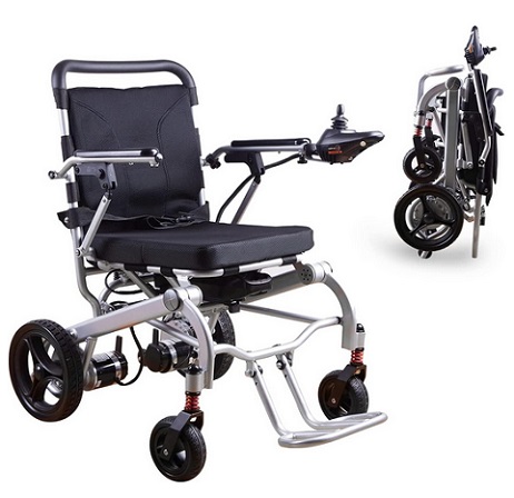 Alton Rager Lightweight Foldable Electric Wheelchair Weight 40lbs -Detachable Battery (Silver)