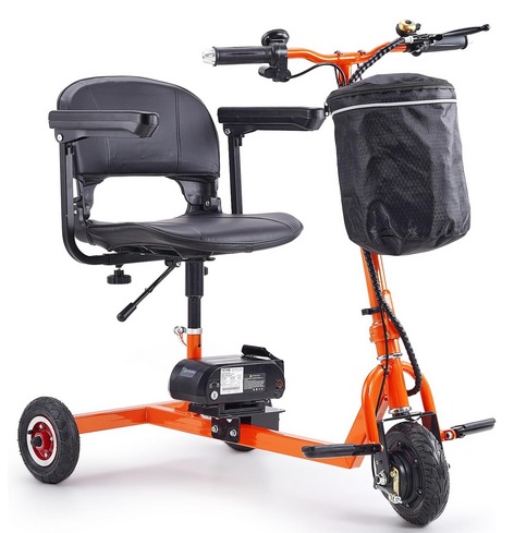 VEVOR Foldable 3 Wheel Mobility Scooter for Seniors, Portable Electric Powered Mobility Scooter with 12 Mile Long Range, All Terrain Travel Wheelchair with 48V Lithium-ion Battery