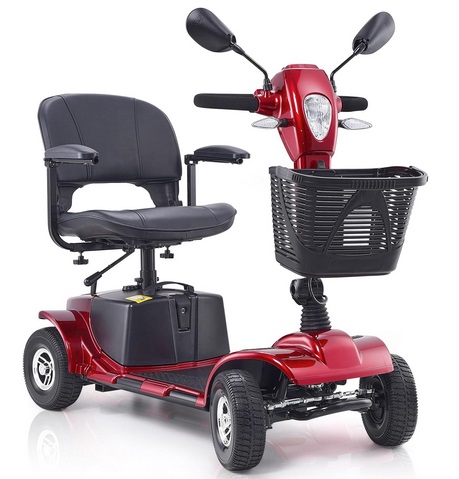 VEVOR Heavy-Duty 4 Wheel Mobility Scooter for Adults & Seniors - Folding Electric Powered Mobility Scooter & 12 Mile Long Range, All Terrain Travel Wheelchair with 9° Climbing Capacity, 265lb Capacity