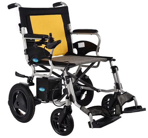 UELEGANS Deluxe Electric Wheelchair Motorized Fold Foldable Power Wheel Chair, Lightweight Folding Carry Electric Wheelchair, Powerful Dual Motor, Suitable for Elderly And Disabled