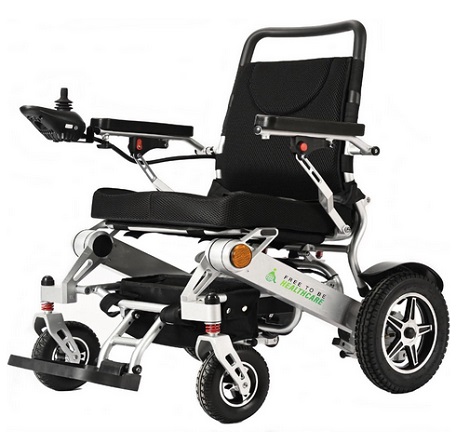 Free to Be Mobility Lightweight Aluminium Electric Wheelchair Powerchair Folding Heavy Duty by Free To Be Mobility Equipment 2 x Battery Supplied 500W Motors