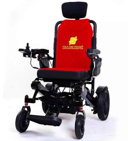 Fold And Travel FT8000AR Auto Recline Lightweight Foldable Electric Power Wheelchair