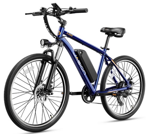 Jasion EB5 Electric Bike for Adults, 500W Peak Motor, 360Wh Removable Battery, 32km/h Commuting Electric Mountain Bike, 7 Speed, Front Fork Suspension Ebike