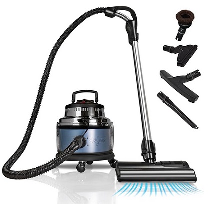 Filter Queen Majestic Surface Cleaner, Blue, Canister Vacuum with Bagless Cyclonic Action, The Ultimate All-in-One Cleaning Machine