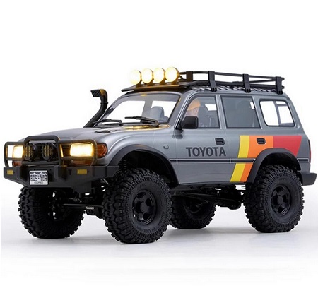 FMS FCX10 LC80 for TOYOTA Land Cruiser 80 RS 1/10 2.4G 4WD RC Car Off-Road Climbing Truck Rock Crawler LED Light Two Speed Vehicles Models Toys - Silver