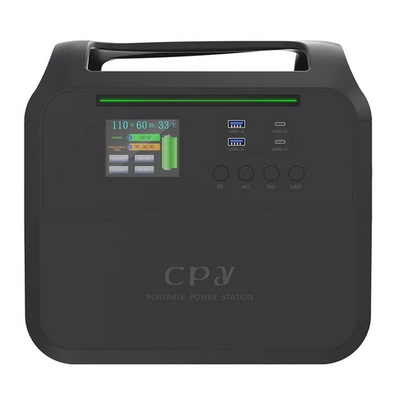 CPY 1000W Portable Power Station 748Wh Battery, 6 Outputs, Charge to 80% in 1 Hour, Detachable Function, LCD Display