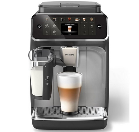 Bosch TIU20109 300 Series Fully Automatic Espresso Machine with Milk Express (in-cup frother), OneTouch Milk-based Beverages and 5 Beverage Options, Black