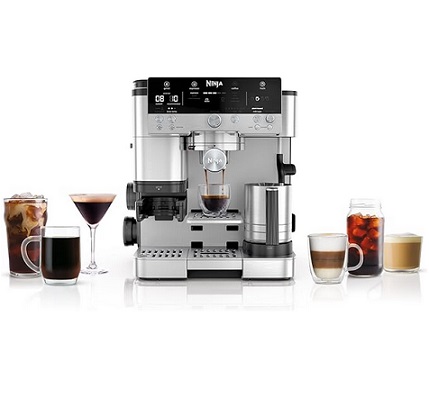 Ninja ES601 Espresso Machine, Luxe Café Premier Series, Drip Coffee Maker and Rapid Cold Brew, Silver