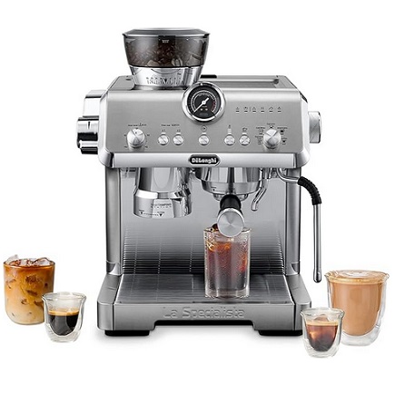 De\'Longhi La Specialista Opera Espresso Machine with Cold Brew, Commercial-style Steam Wand for Latte, Cappuccino, Built-in Grinder, EC9555M