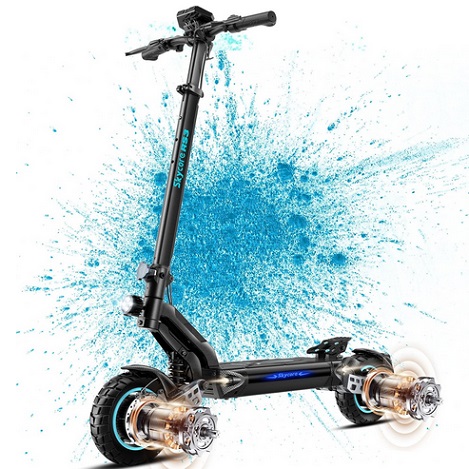 Skycore RS3 PRO Electric Scooter 3200W Dual Motors, 52V 36Ah Battery, Max 40 MPH, Max 60 Miles Long Range, Double Suspension, Double Braking System, Foldable, LCD Display - Scooter for Adults