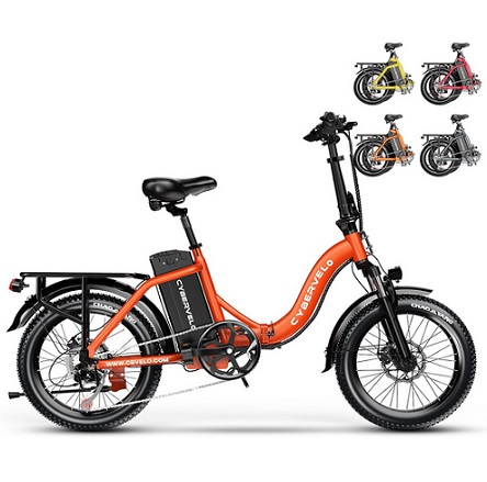 Cybervelo EK4 MAX Folding Electric Bike, 1000W Motor, 48V 20.8AH Large Removable Battery E-Bike, 30+MPH, 80 Miles Max Range, 20\