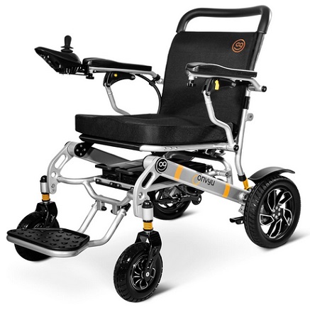 CONVYU EW-09 28 Miles Long Travel Range, 600W Motor, 120W Fast Charge, CONVYU Electric Wheelchairs for Adults, Power Wheelchair for Seniors, Lightweight Foldable All Terrain Motorized Wheelchair, Airline Approved