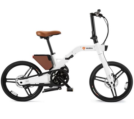 YADEA Y80 Lightweight Mini Foldable Electric Bike Innovator 350w Motor 36V 12Ah Battery 50 Miles Long Range (White)