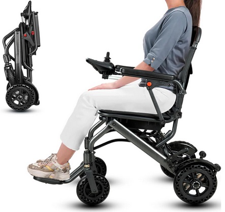 [2025 Model] Power Wheelchair Lightweight Foldable, The World\'s Lightest Electric Wheelchair Weighs Just 30 LB for Adults, Seniors, Travel Motorized Wheelchair