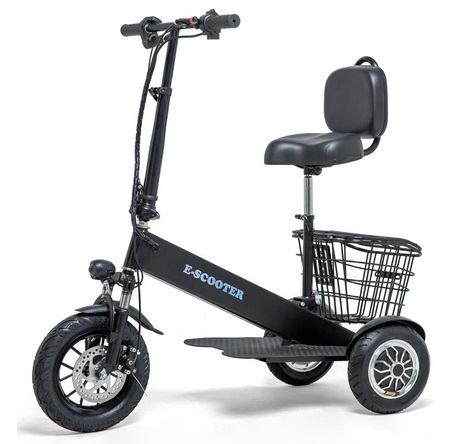 3 Wheel Mobility Scooter, Electric Power Mobile Wheelchair for Seniors Adult, Powered Mobility Scooters with LED Headlights and Basket, All-Terrain Pneumatic Tires, 30°Climbing, 330lbs Capacity