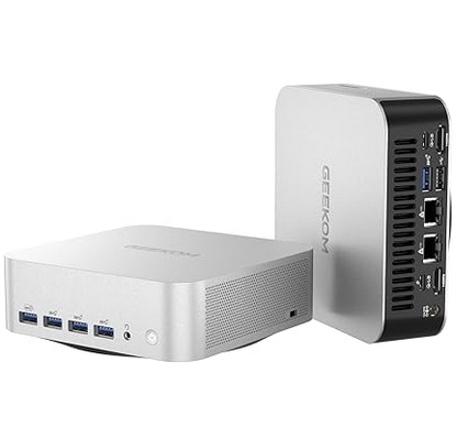 GEEKOM A8 Max AI Mini PC, AMD Ryzen 9 8945HS (up to 5.2 GHz), 2.5Gbps Dual LAN Port Mini Gaming PC with 32GB DDR5 2TB SSD, Mini PC Windows 11 Pro/Wi-Fi 6E/BT 5.2/USB4/8K