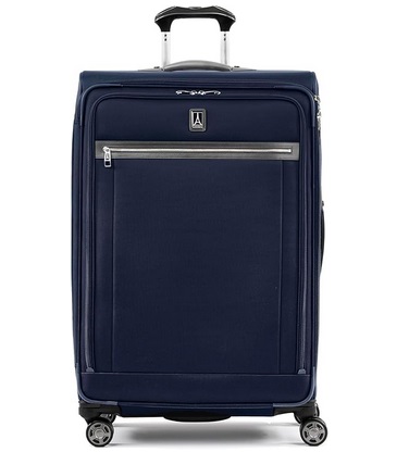 Travelpro Platinum Elite Softside Expandable Checked Luggage, 8 Wheel Spinner Large Suitcase, TSA Lock, Men and Women, Dark Blue, Checked Large 29-Inch