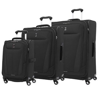 Travelpro Maxlite 5 Softside Expandable Luggage with 4 Spinner Wheels, Lightweight Suitcase, Men and Women, Black, 3-Piece Set (21/25/29)