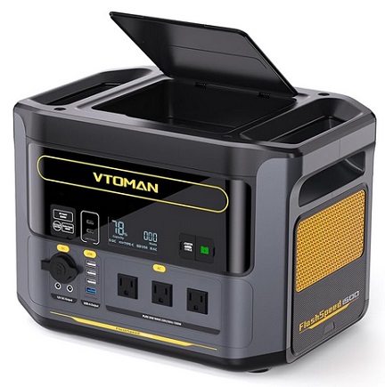 VTOMAN FlashSpeed 1500 Portable Power Station, 1548Wh 1Hour Fast Charge LFP Battery Solar Generator 1500W (3000W Peak) For Vehicle Jump Start Outdoor Camping Off-grid Power Outage