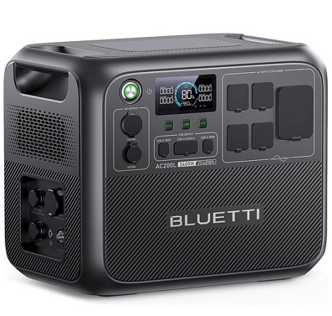 BLUETTI AC200L Portable Power Station, 2048Wh LiFePO4 Battery Backup, Expandable to 8192Wh w/ 4 2400W AC Outlets (3600W Power Lifting), 30A RV Output, Solar Generator for Camping, Home Use, Emergency