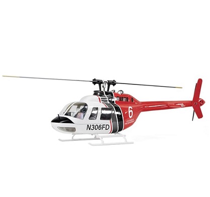 FLYWING Bell 206 RC Helicopter V3 6CH GPS Altitude Hold Two Rotor 1:16 RC Scale Helicopter PNP RTF with H1 Flight Control System Bell 206 v3 Helicopter