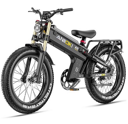 ANIIOKI A9 Pro Max Ebike,Single Motor Electric Bike with 52V 60ah Battery,33-45 Mph Top Speed,2000/4800W Peak Power,26 * 4.8\