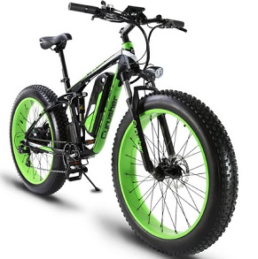 Cyrusher XF800 1000W 48V Electric Bike Full Suspension frame 7 Speeds widewheel road Bike outdoor smart speedometer Ebike