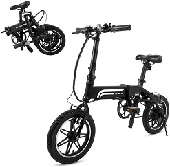 SwagCycle EB-5 Pro Lightweight and Aluminum Folding EBike with Pedals, Power Assist, and 36V Lithium Ion Battery; Electric Bike with 14 inch Wheels and 250W Hub Motor