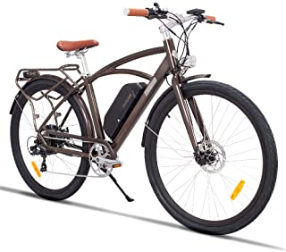 MZZK 700C Electric City Bicycles with 48V Removable Lithium Battery 624W E-Bike(Brown, 28\