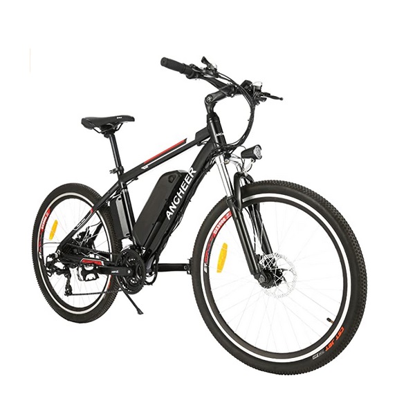 ANCHEER Electric Mountain Bike 26in Wheel 500W 20MPH with Removable 36V 12.5ah Battery, Professional 21 Speed Gears, Ebike
