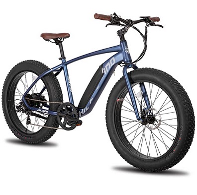 Hiland TRAFIK E-300 Electric Bike Adults 500W Motor 48V 14Ah Lithium-Ion Battery Removable 26\'\' Fat Tire Ebike 20MPH Snow Beach Mountain E-Bike Shimano 7-Speed