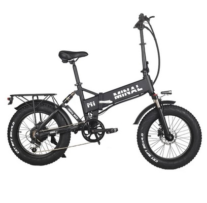 Minal M1 Foldable E-bike 20*4.0 Fat Tires 48V 10.5Ah Battery 750W Motor 40-45 Range 25km Max Speed